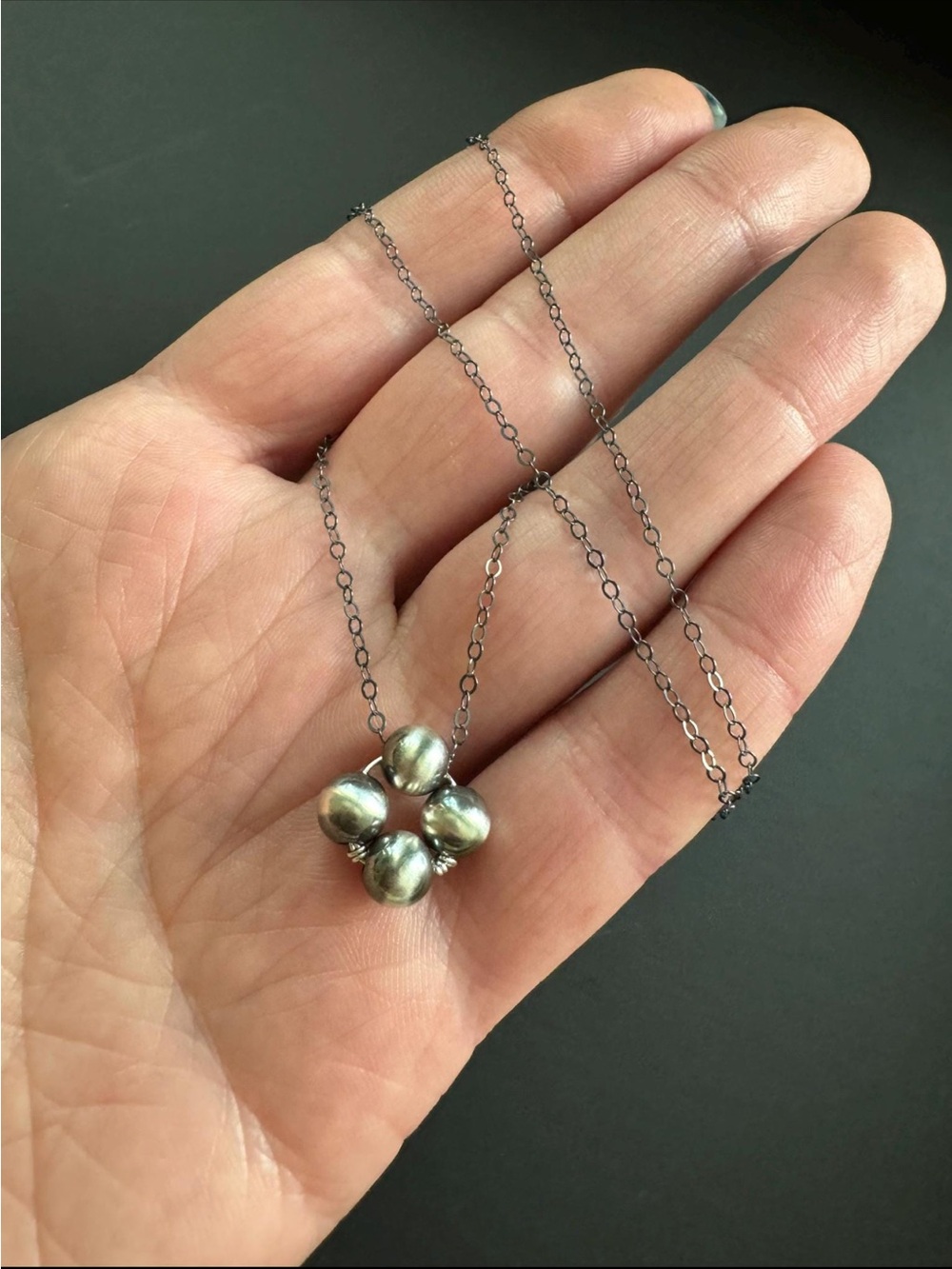 Sterling Silver Pearl Clover Necklace